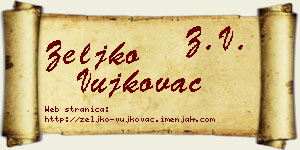 Željko Vujkovac vizit kartica
